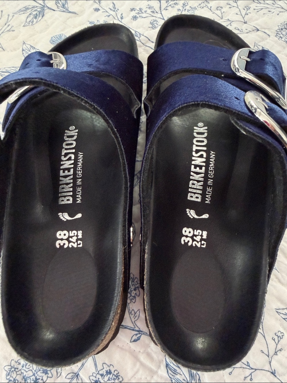 Birkenstock Navy Blue Double Buckle Sandals - Picture 2 of 8